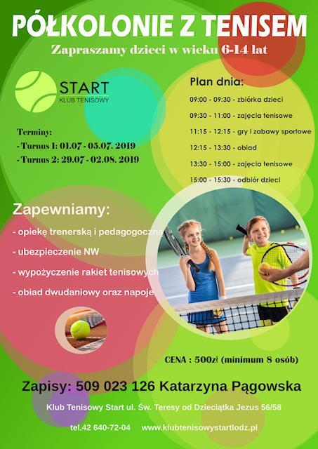 Półkolonie z tenisem - Klub tenisowy Start Łódź